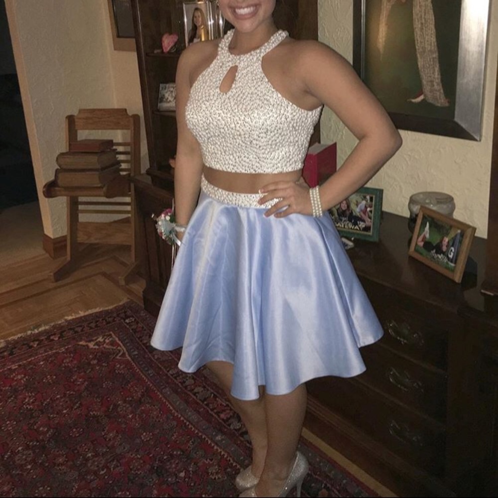 2 Piece Blush Homecoming Dress